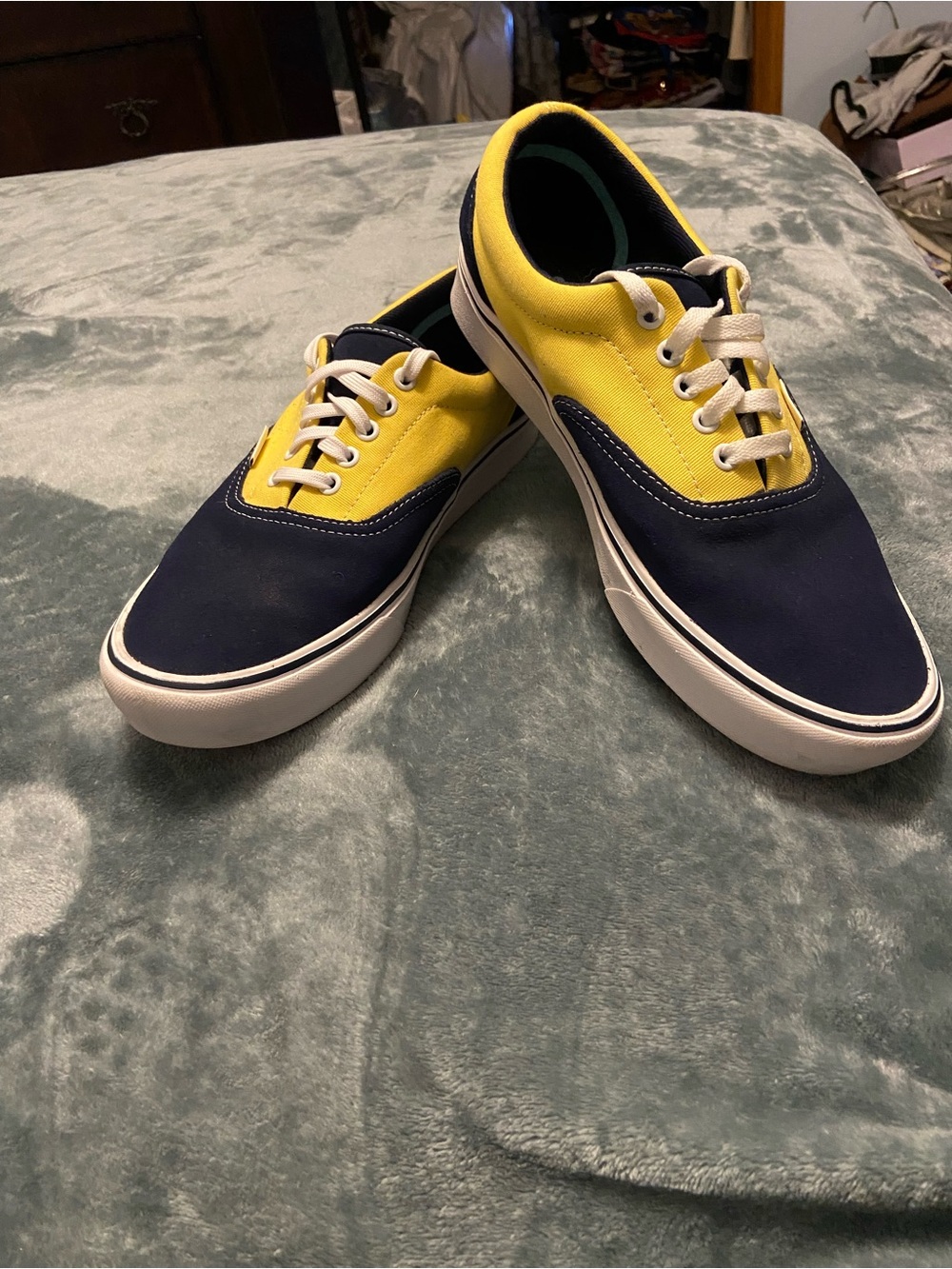 Vans Two-Tone Navy and Yellow Canvas Sneakers